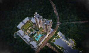 Kalpataru Estella Thane, aerial view at night (artist's impression)