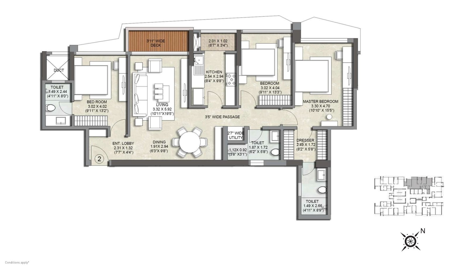 3 BHK Layout B