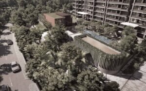 Kalpataru Magnus Bandra East, landscaped garden aerial view (artist's impression)