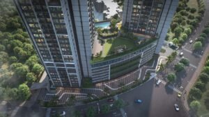 Kalpataru Primera Thane, podium aerial view (artist's impression)