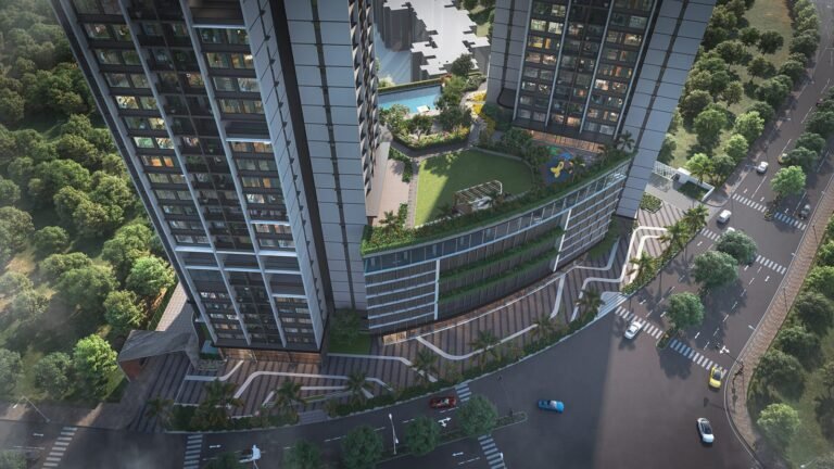 Kalpataru Primera Thane, podium aerial view (artist's impression)