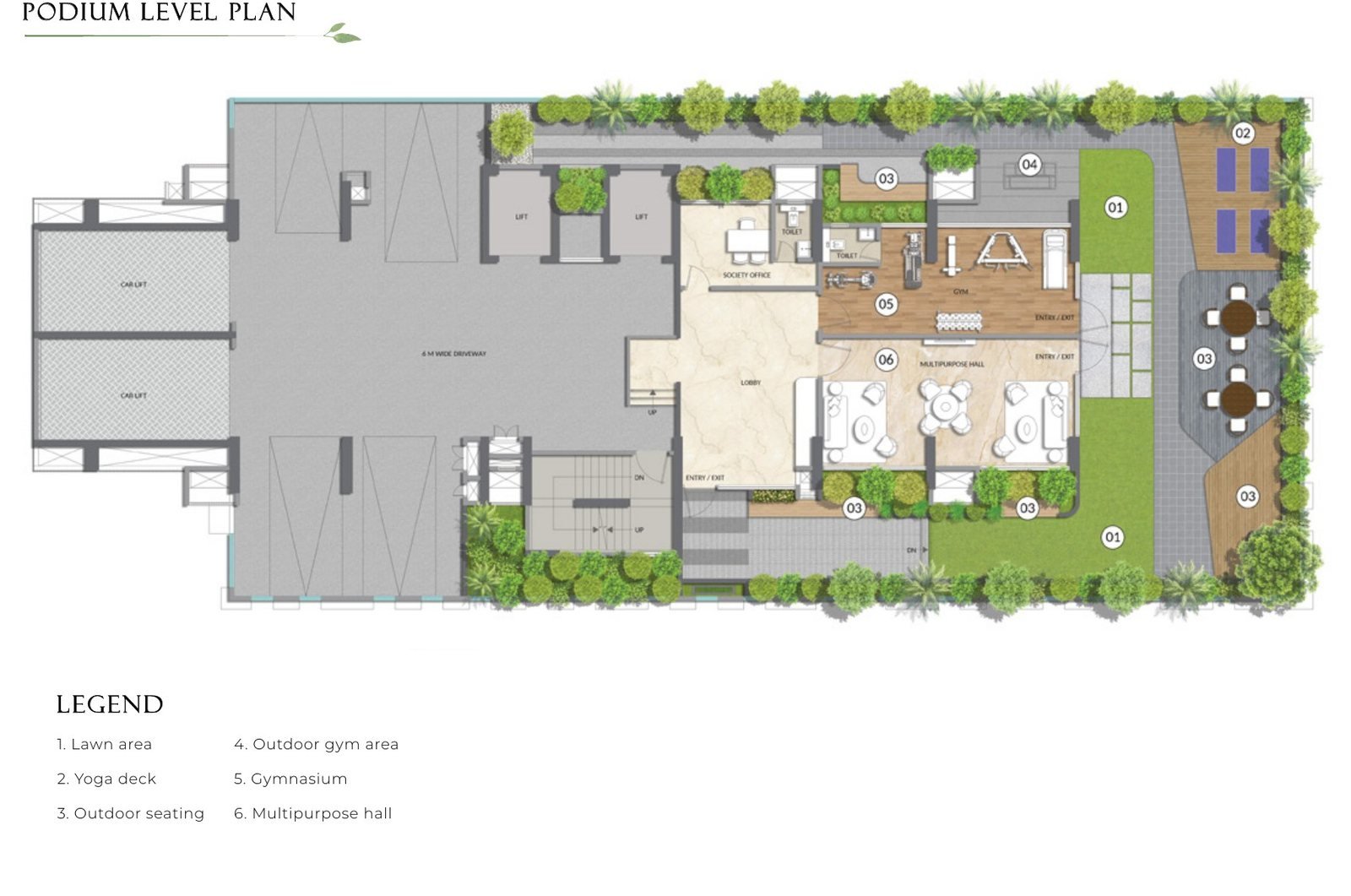 Podium amenity level plan