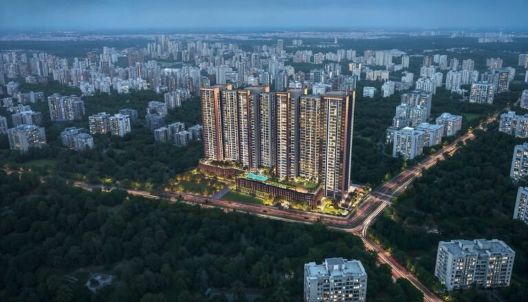 Kalpataru Vian Lokhandwala, aerial view with mangroves (artist's impression)