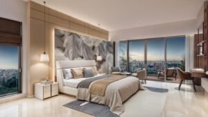 Kalpataru Vian Lokhandwala, bedroom at night (artist's impression)