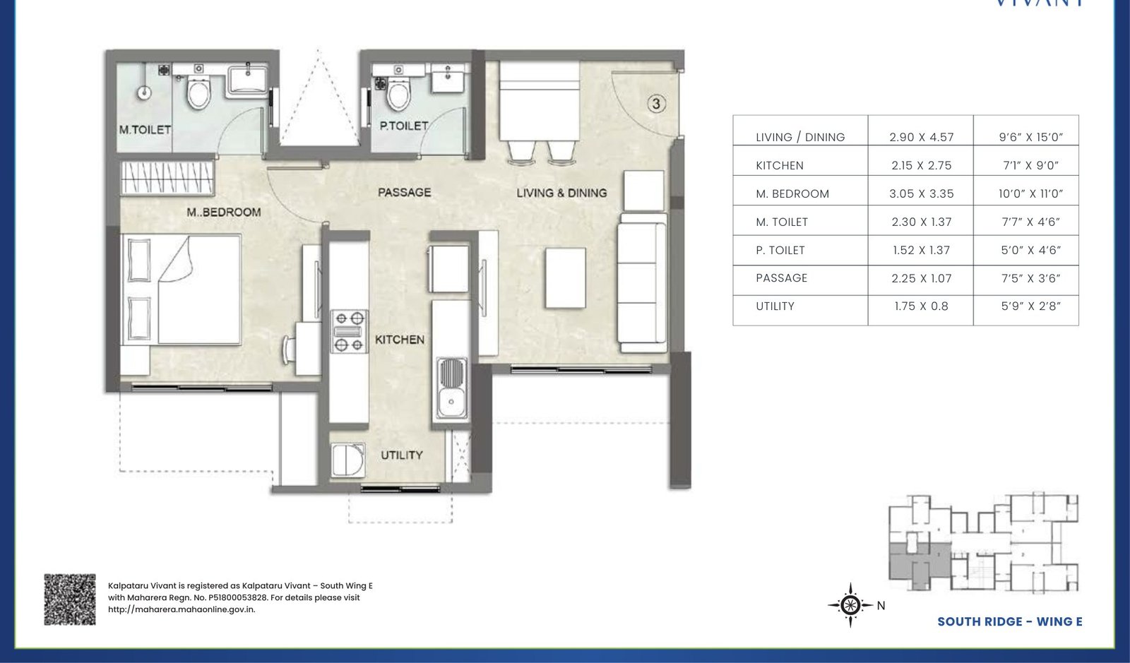 Kalpataru Vivant, JVLR Andheri East: 1, 2 & 3 BHK from ₹1.55 Cr — floor plan preview