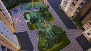 Kalpataru Vivant Andheri East, podium amenities aerial view (artist's impression)