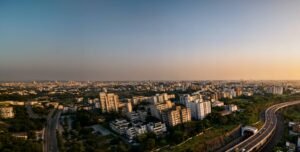 Aerial view of Kandivali East around One Hills