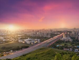 Kandivali East skyline and Western Express Highway near One Hills
