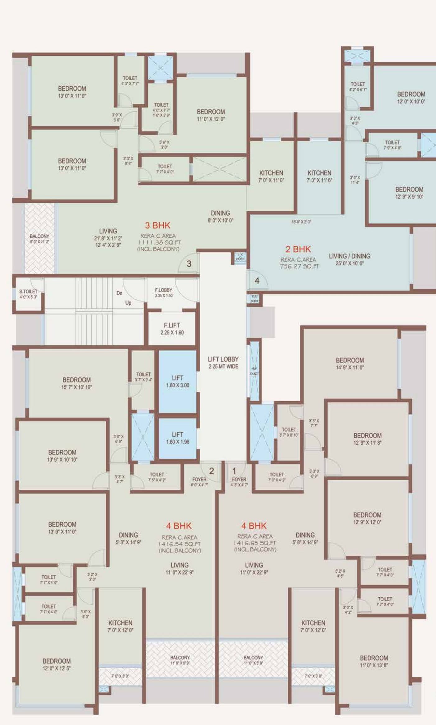 Kripa Jewel, Turner Road, Bandra West: 2, 3 & 4 BHK Residences — floor plan preview