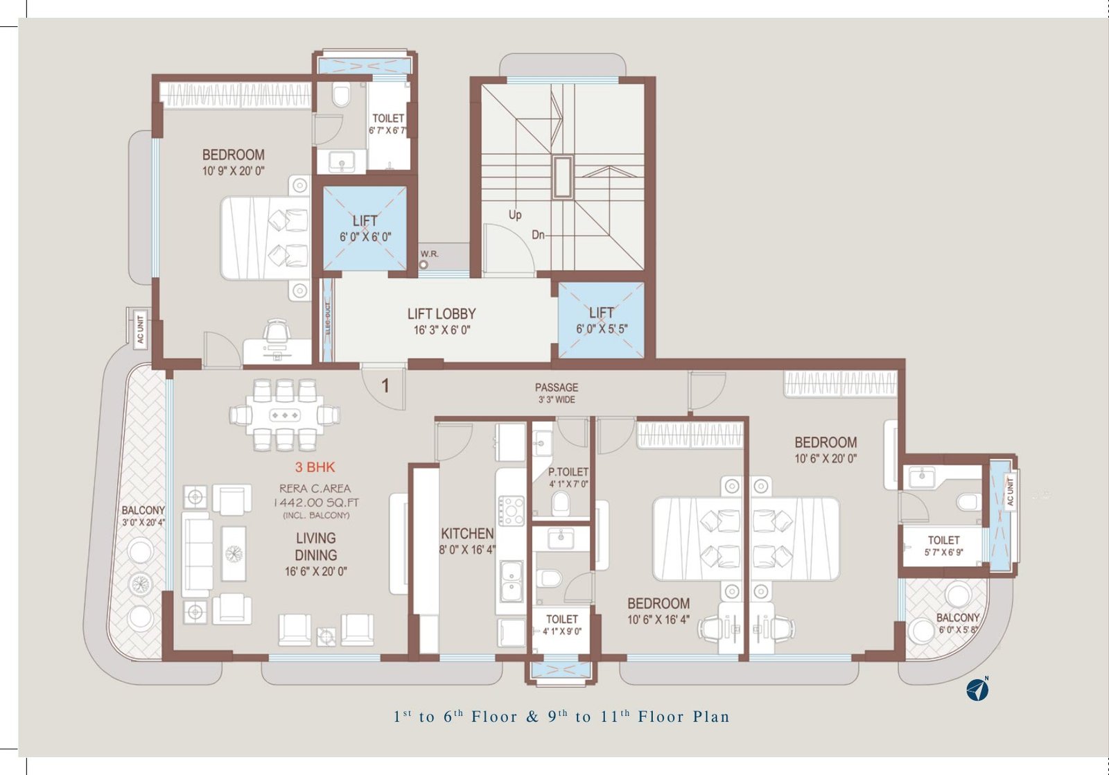 Kripa Oasis Pali Hill, Bandra West: 3 & 4 BHK, One Residence Per Floor — floor plan preview
