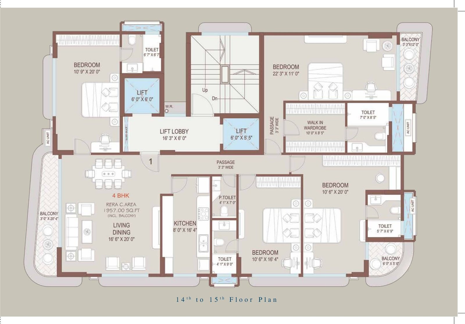 4 BHK (1,957 sq. ft.)