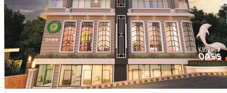 Kripa Oasis Pali Hill podium entrance with signage (artist’s impression)