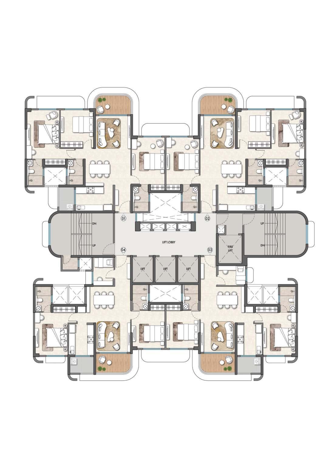 Typical Floor Plan - Tower B