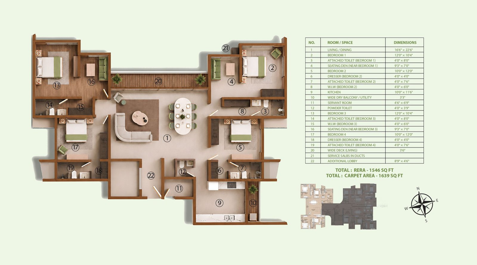 Mio Miraya, Mount Mary, Bandra West: 4 BHK Sea View Residences — floor plan preview