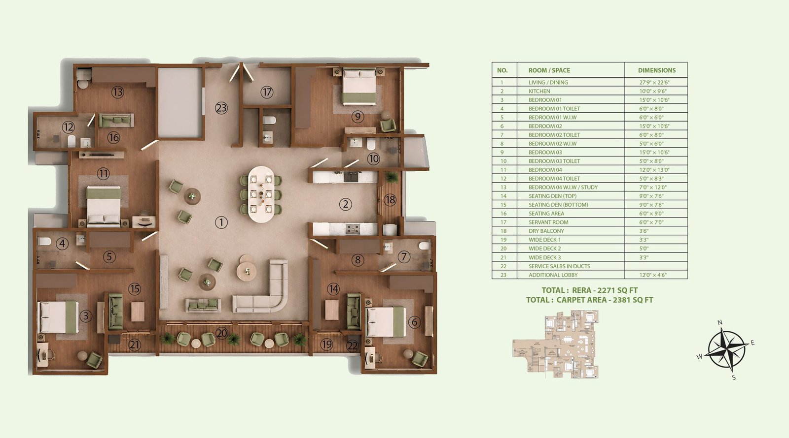 Full-Floor 4 BHK (1 home per floor)