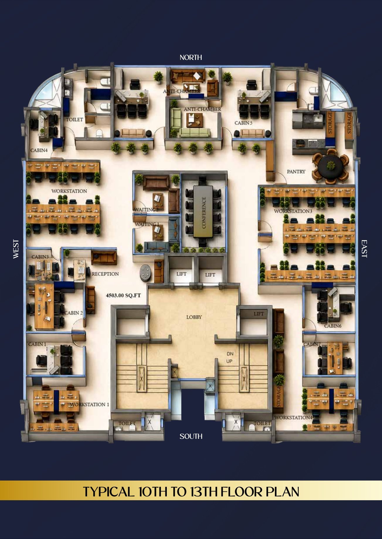 10th to 13th Floor – Full Floor of 4,503 sq ft