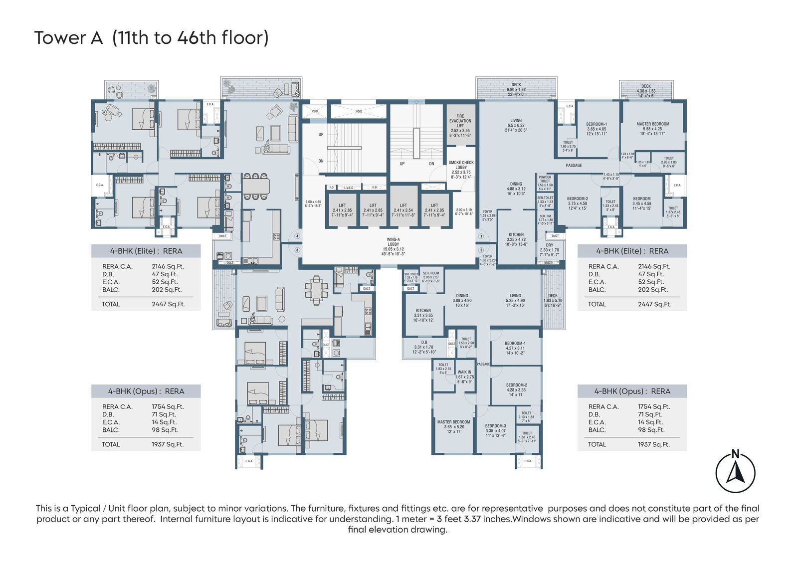Shapoorji Pallonji One Hills, Kandivali East: Luxury 3 & 4 BHK Residences — floor plan preview