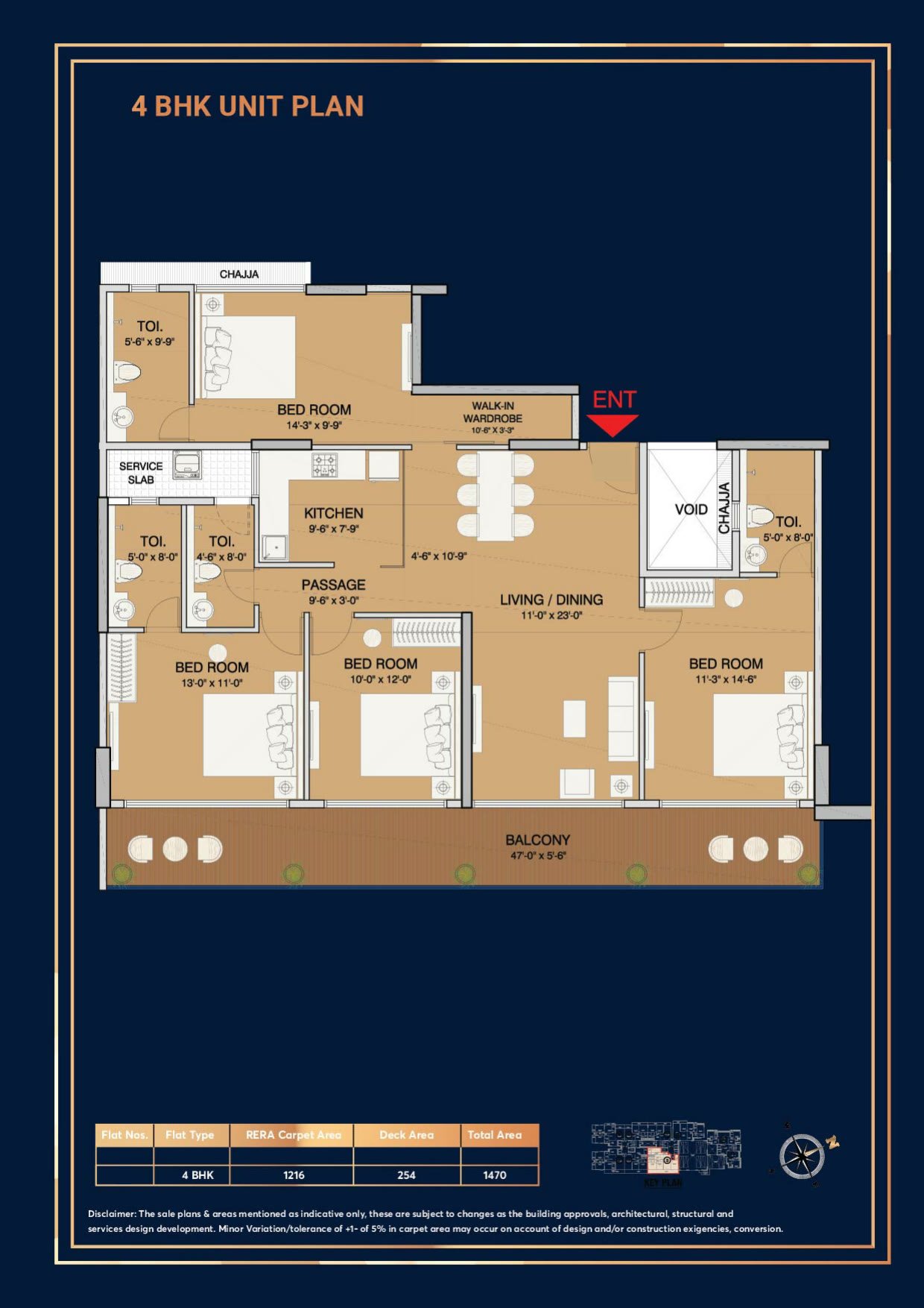 4 BHK Deck Residence (1,216 sq. ft.)