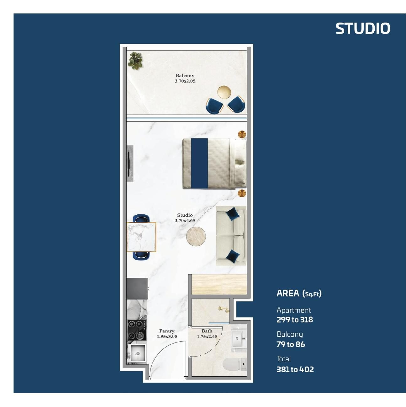 Serenz by Danube: Luxury Furnished Apartments in JVC, Dubai — floor plan preview