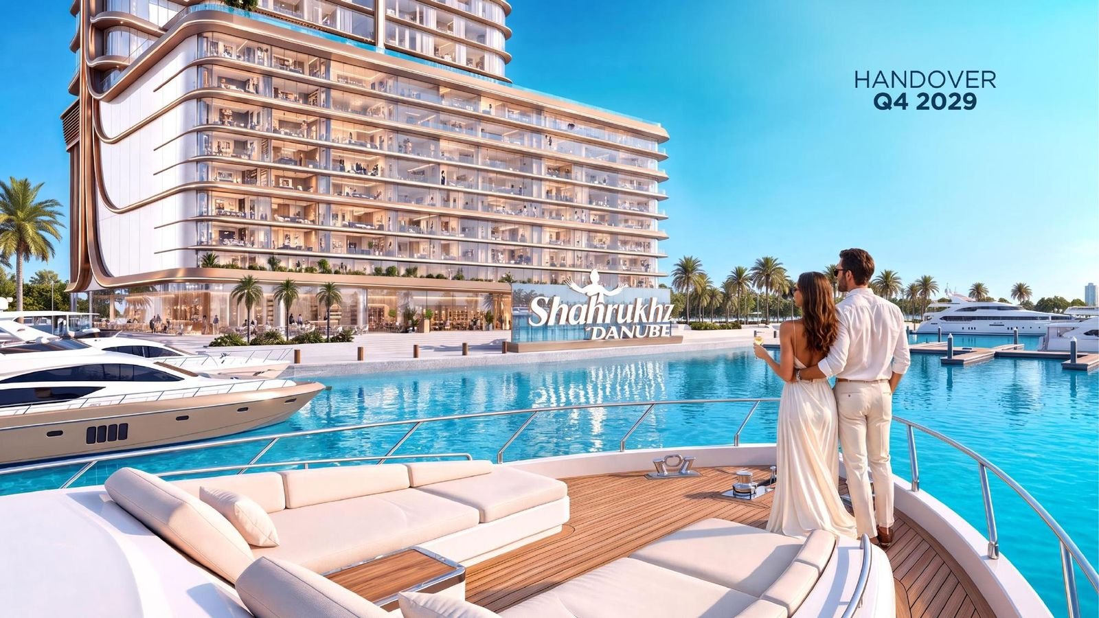 Shahrukhz Residences marina and podium pool