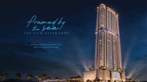 Shahrukhz Residences by Danube tower at night