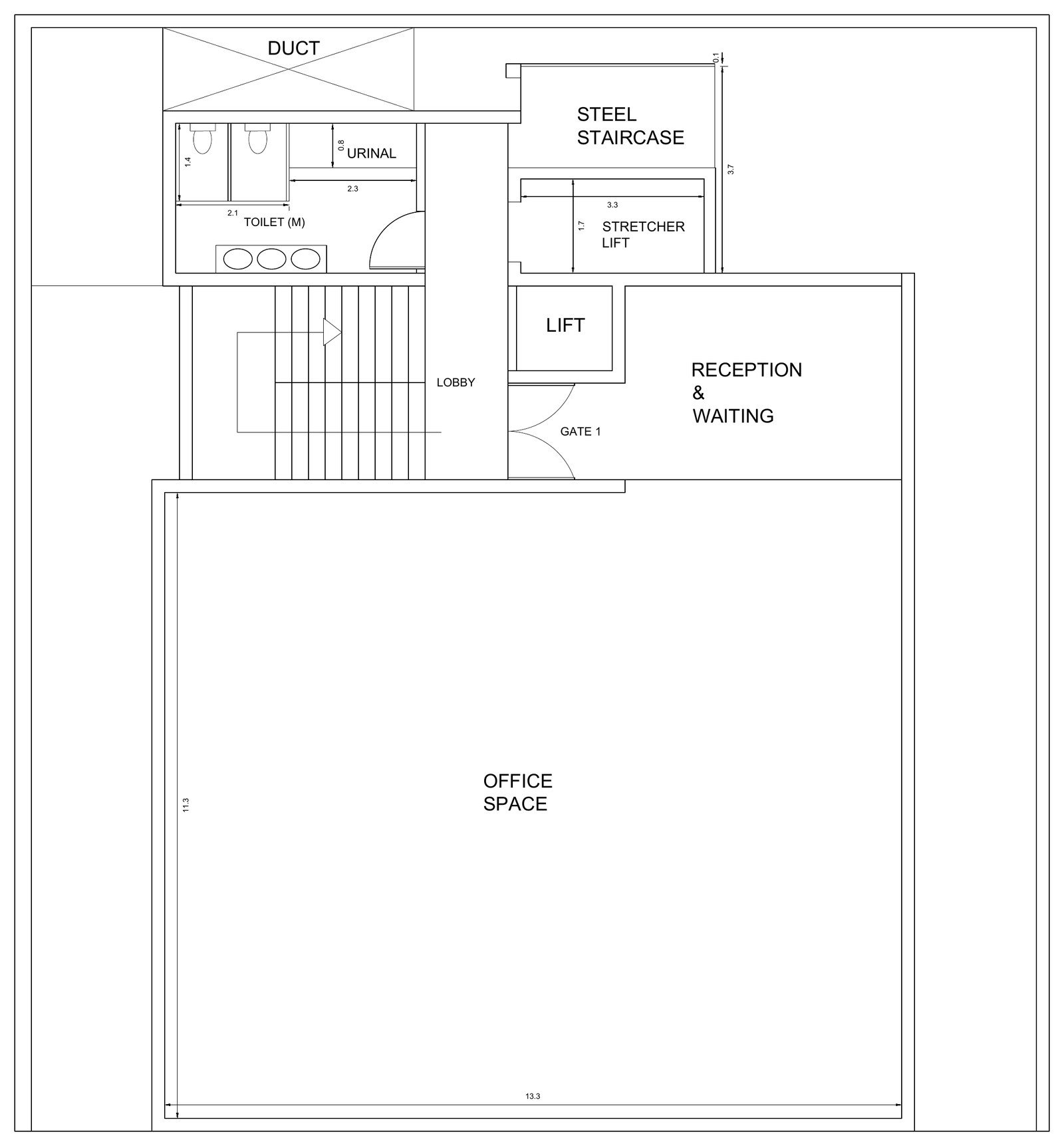 Shreeji Plaza Khar West: Commercial Space for Rent on Linking Road — floor plan preview