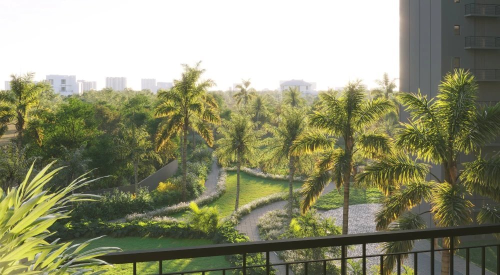 SOBHA Ayana balcony view of the forestscape