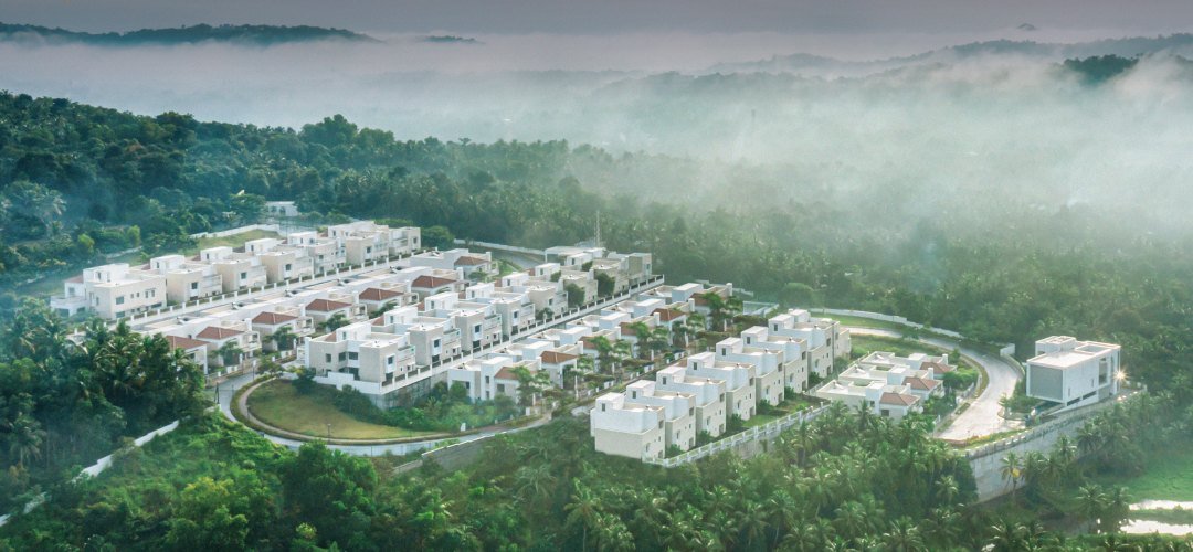 SOBHA Bela Encosta aerial view in the mist