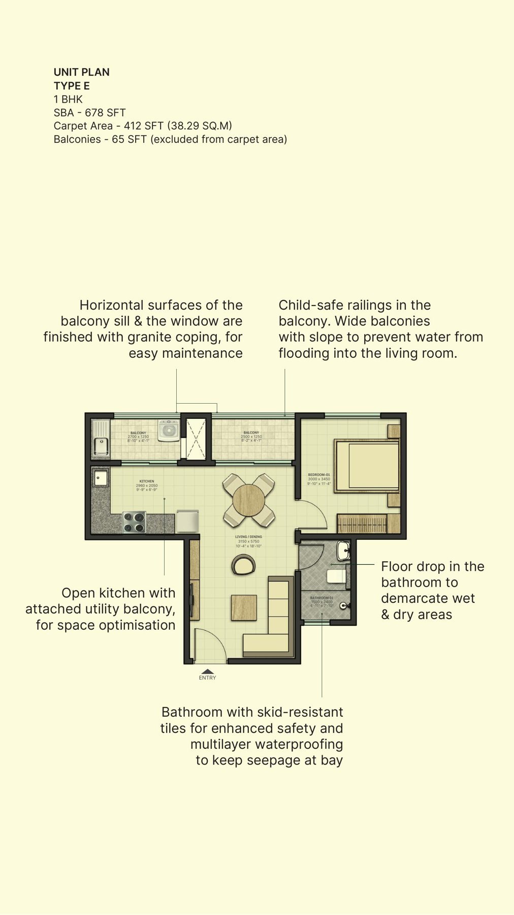 SOBHA Dream Gardens Thanisandra: 1 & 2 BHK Flats from ₹95 Lakh — floor plan preview
