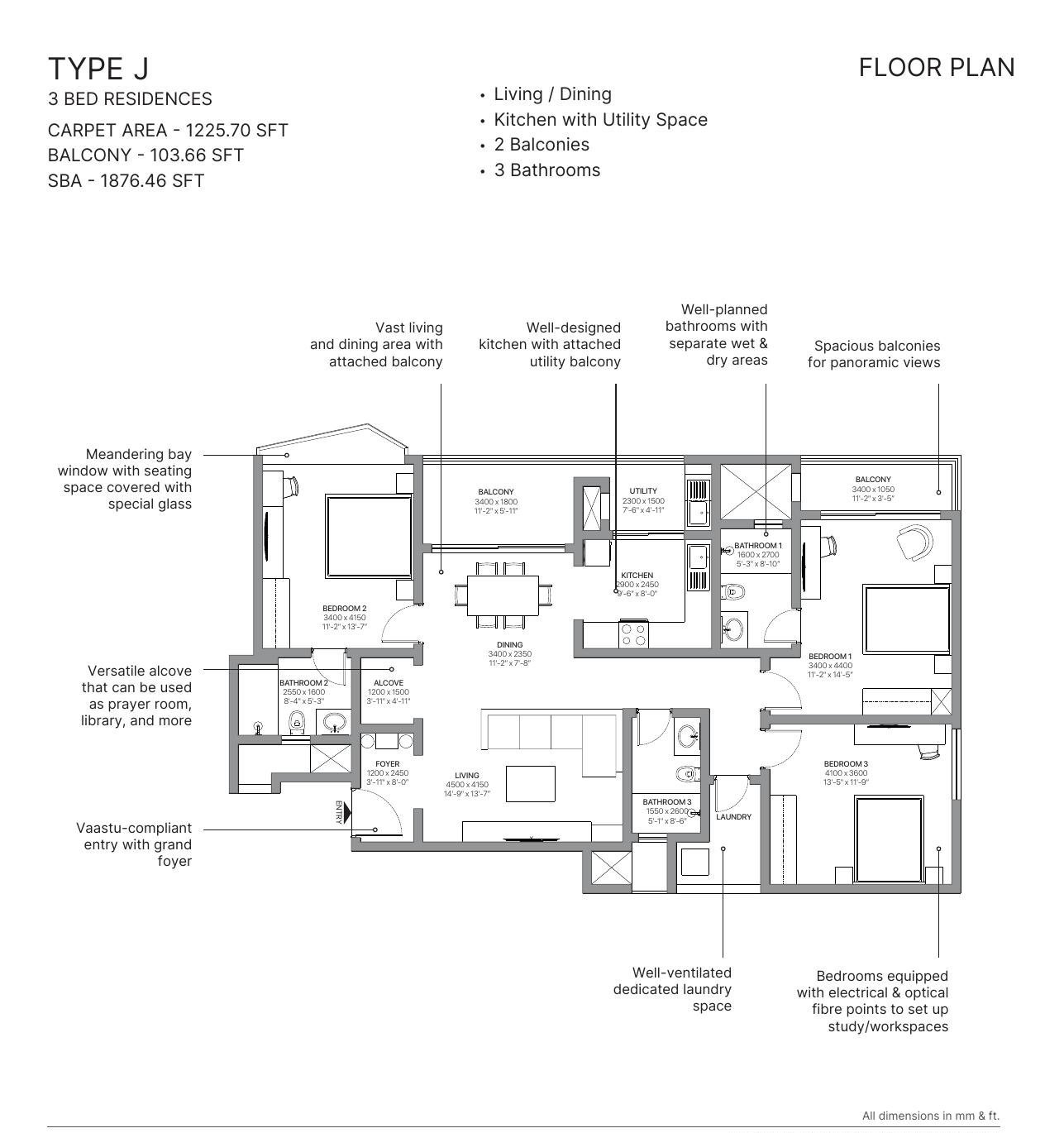 SOBHA Elysia GIFT City Gandhinagar: Luxury 3 & 4 BHK Homes — floor plan preview