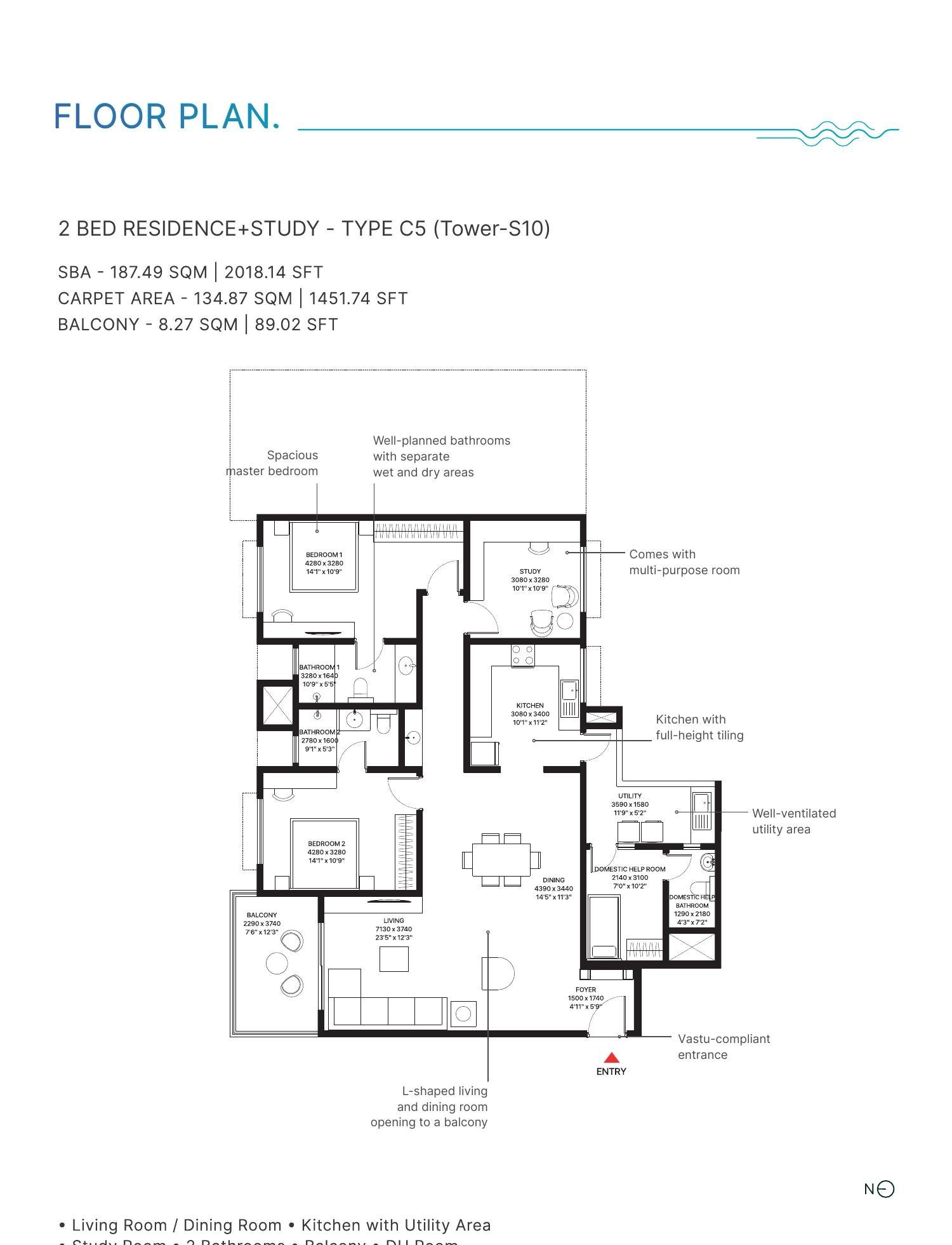 SOBHA Marina One Marine Drive Kochi: Luxury Waterfront 2, 3 & 4 BHK — floor plan preview