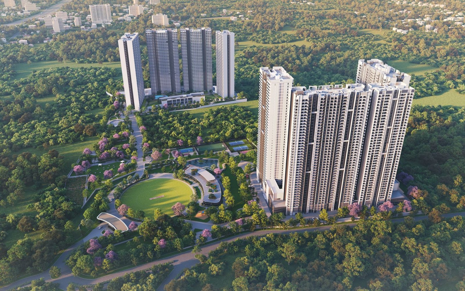 SOBHA Townpark township aerial view