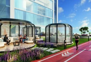 Timez by Danube cabana seating and jogging track