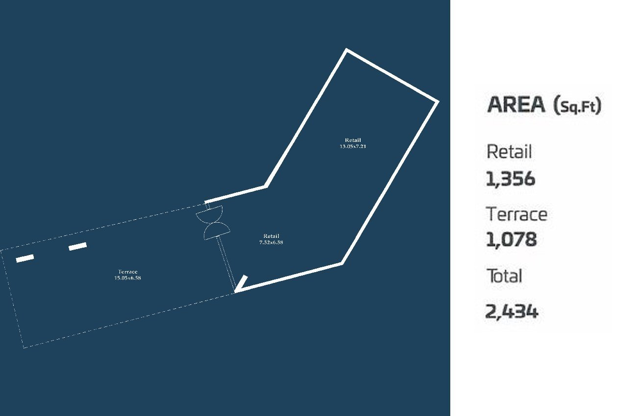 Retail Shop – 1,356 sq.ft + terrace
