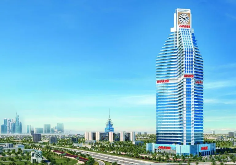 Timez by Danube retail shops at the base of the Timez tower, Dubai Silicon Oasis