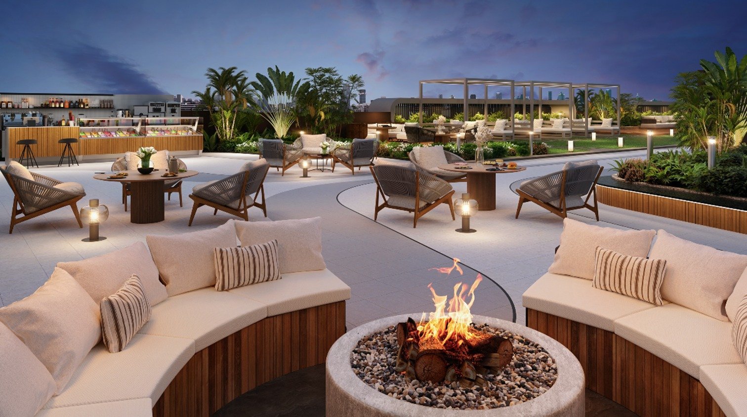 Vascon Orchids rooftop fire-pit lounge, Linking Road (artist’s impression)