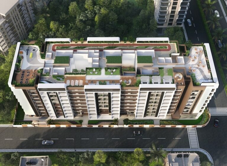 Commercial space for rent in Santacruz West – Vascon Orchids aerial view, corner plot on Linking Road